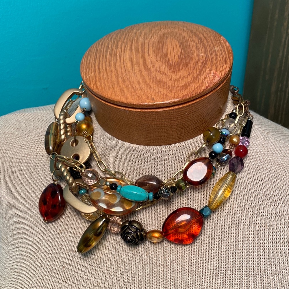 Ms. V Multi strand Chunky Choker Necklace